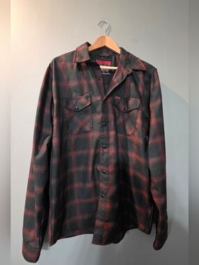 Dixxon Cannibal‎ Corpse Red Black Plaid Flannel Full Snap Mens LT